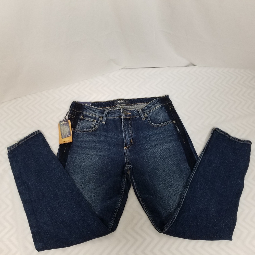 Silver Jeans Co New With Tags Dark Blue Womens Vintage Slim Denim Jeans Size 27